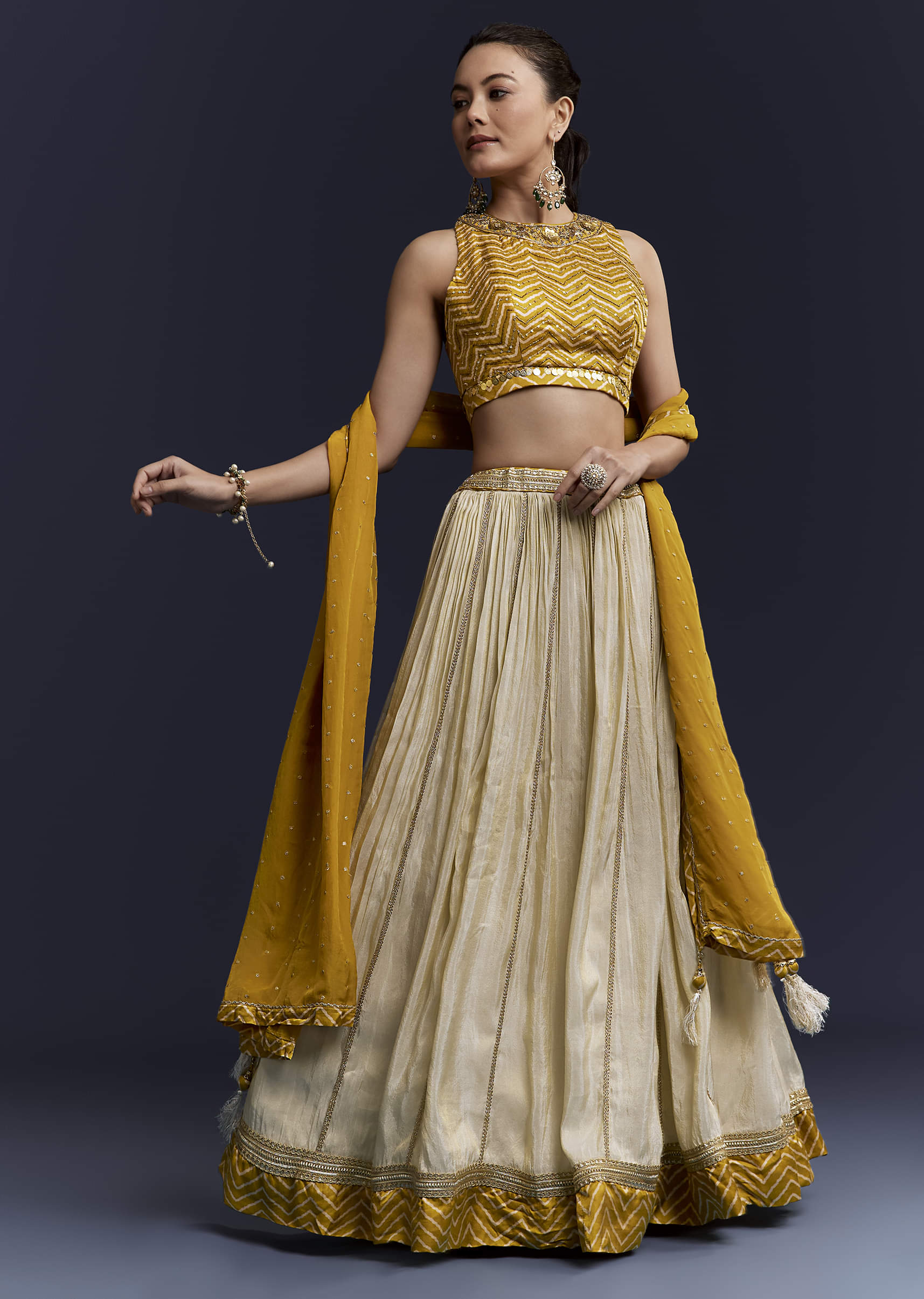 yellow-satin-bridesmaid-lehenga-with-hand-dyed-chevron-print-choli-sg353873-1.jpg