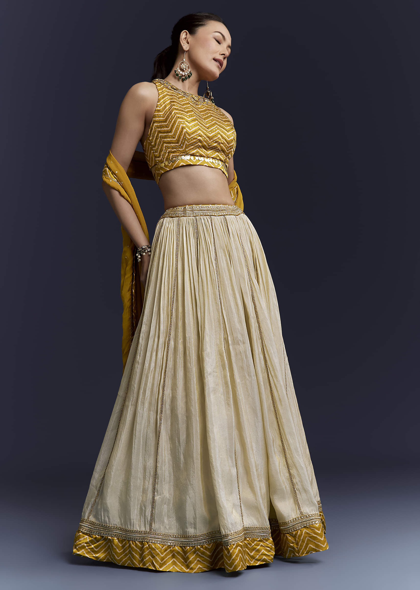 yellow-satin-bridesmaid-lehenga-with-hand-dyed-chevron-print-choli-sg353873-4.jpg