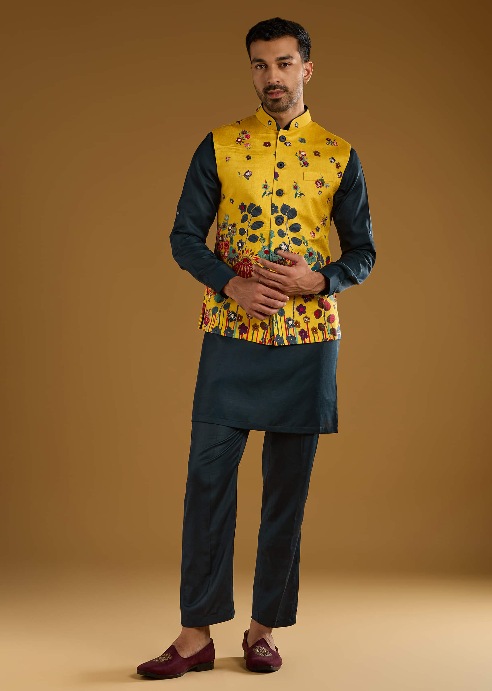 yellow-silk-floral-kurta-jacket-set-for-men-with-thread-work-sg335284-1.jpg