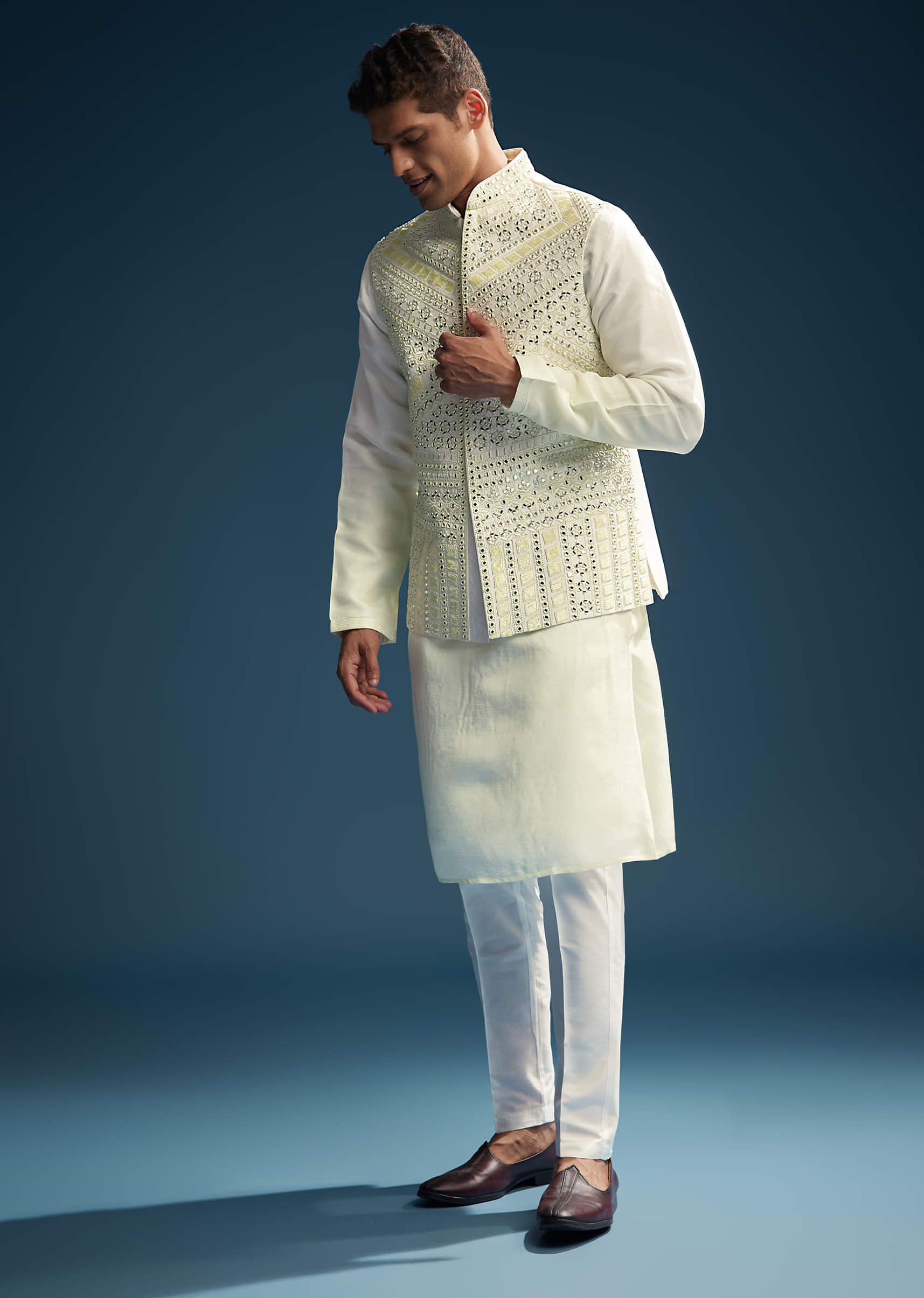 yellow-silk-kurta-jacket-set-for-men-with-mirror-and-patch-work-sg330430-2.jpg